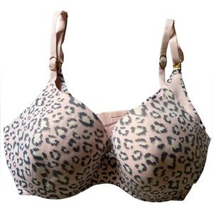 Victoria’s Secret pink leopard incredible lined perfect coverage bra size 34DD